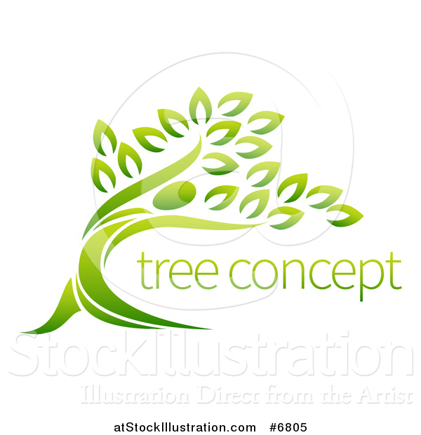 Vector Illustration of a Tree with Sample Text