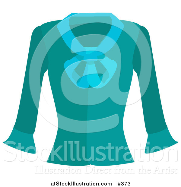 Vector Illustration of a Turquoise Blue Long Sleeved Shirt