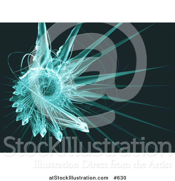 Vector Illustration of a Turquoise Fractal