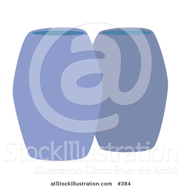 Vector Illustration of a Two Blue Vases