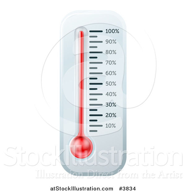 Vector Illustration of a Wall Thermometer or Fundraiser Chart