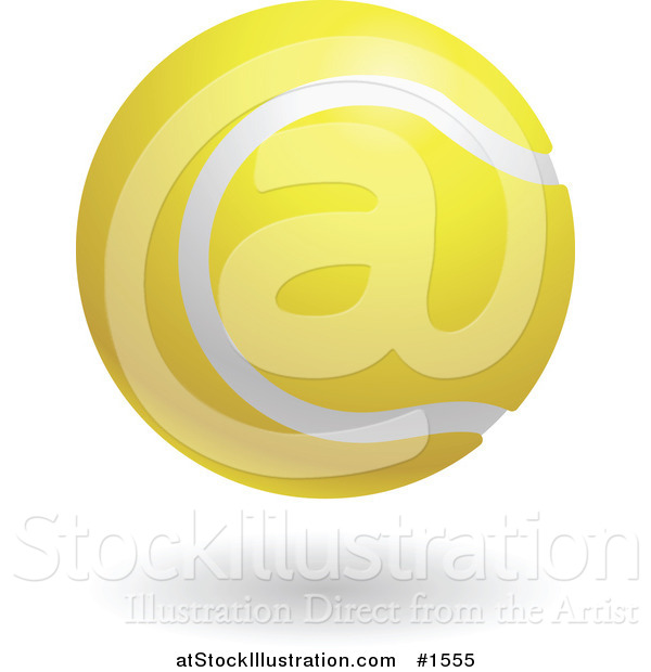 Vector Illustration of a White and Yellow Tennis Ball