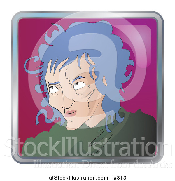 Vector Illustration of a Woman with Graying Hair