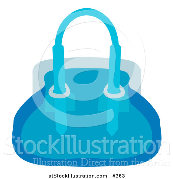 Vector Illustration of a Woman's Blue Purse Hand Bag