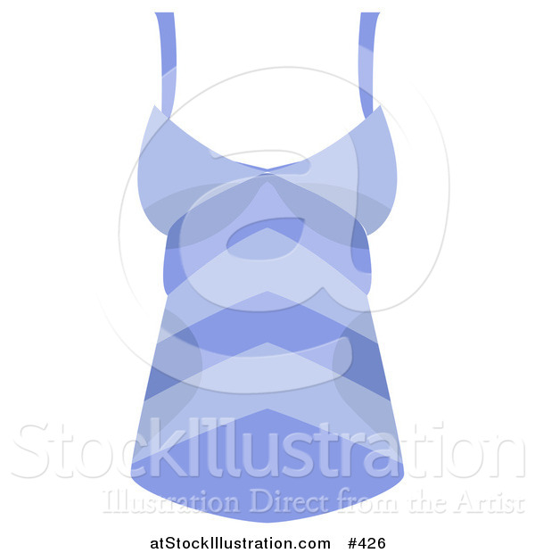 Vector Illustration of a Woman's Blue Striped Tank Top Shirt