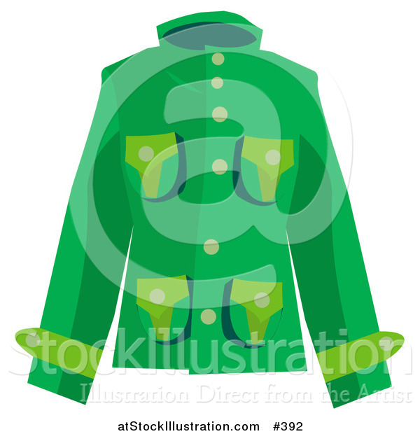 Vector Illustration of a Woman's Green Coat