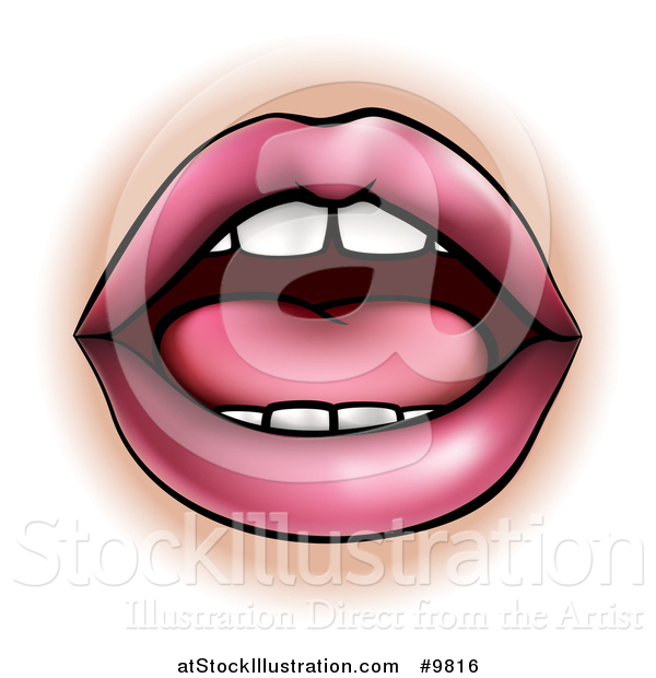Vector Illustration of a Woman's Mouth