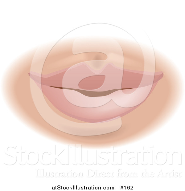 Vector Illustration of a Woman's Pink Lips and Mouth