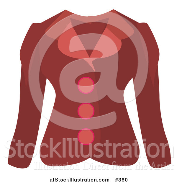 Vector Illustration of a Woman's Red Button up Jacket