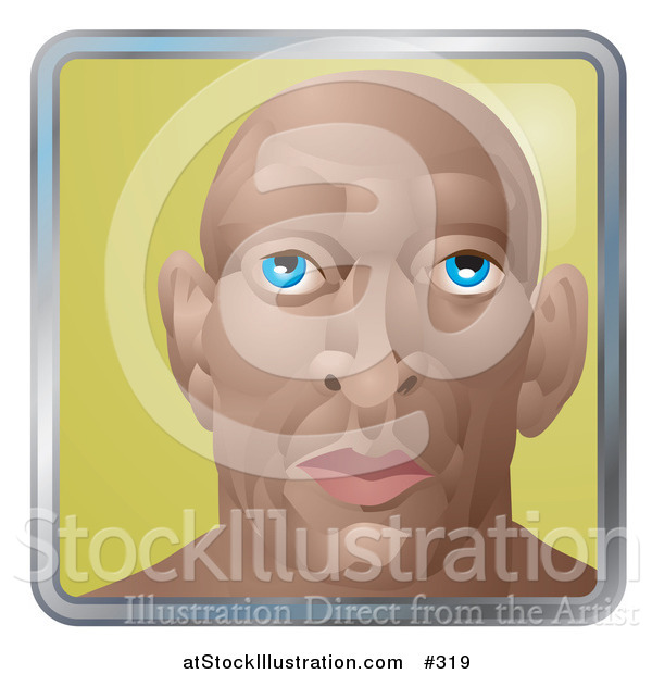Vector Illustration of a Young Muscular Bald Man