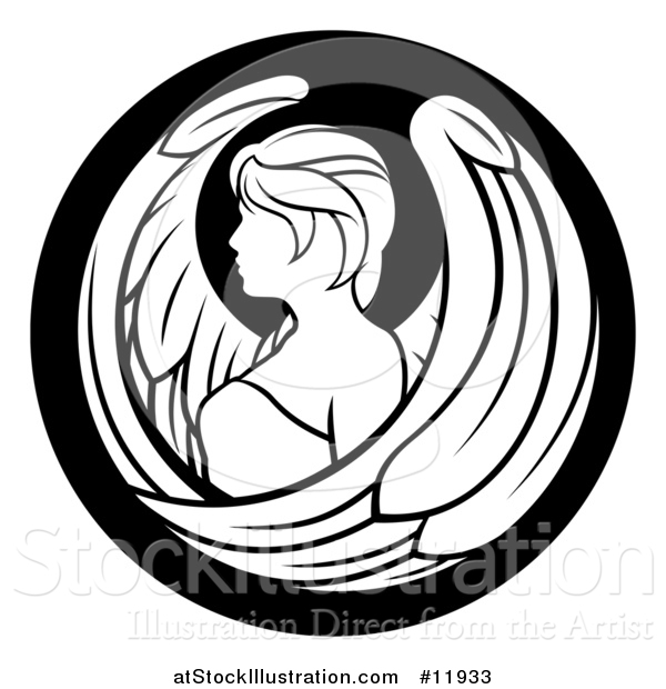 Vector Illustration of a Zodiac Horoscope Astrology Virgo Circle Design in Black and White