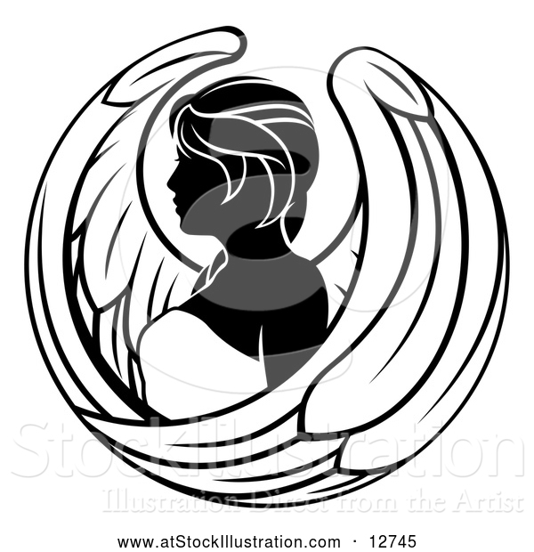 Vector Illustration of a Zodiac Horoscope Astrology Virgo Design in Black and White