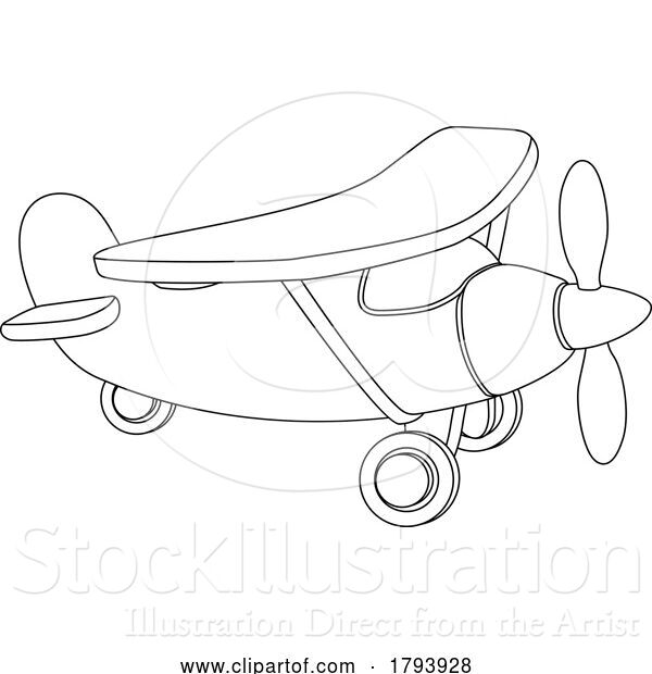 Vector Illustration of Aeroplane Coloring Book Plane Airplane
