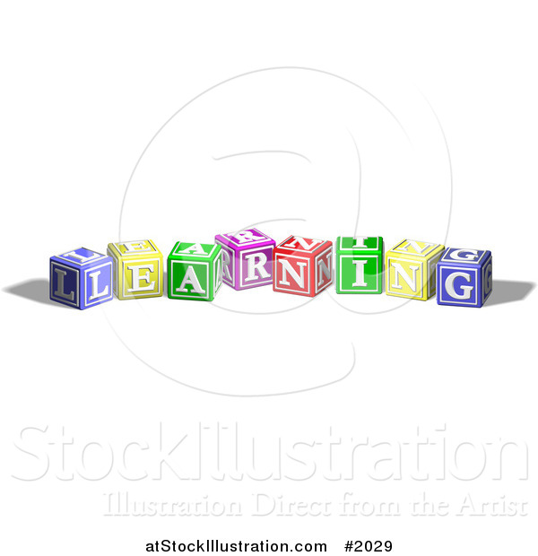 Vector Illustration of Alphabet Blocks Spelling LEARNING