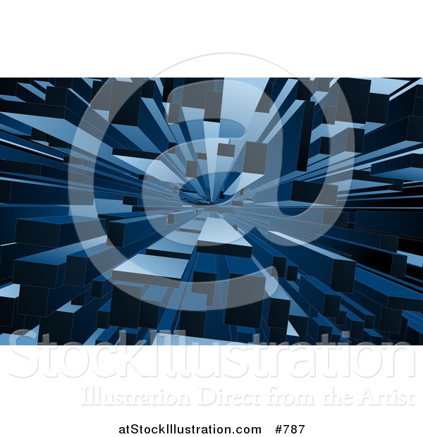 Vector Illustration of an Abstract Blue Block Background