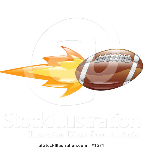 Vector Illustration of an American Football on Fire