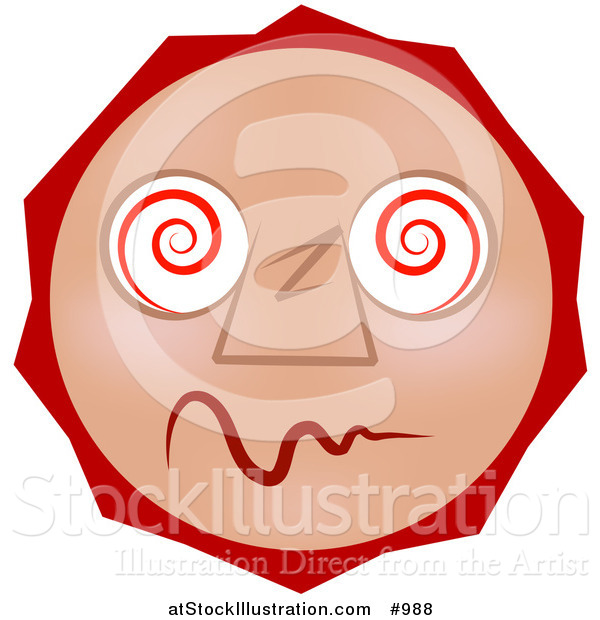 Vector Illustration of an Emoticon Dazed and Confused - Tan Version