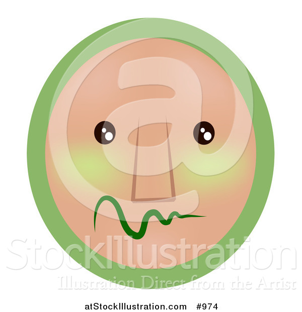 Vector Illustration of an Emoticon Worryied Sick - Tan Version