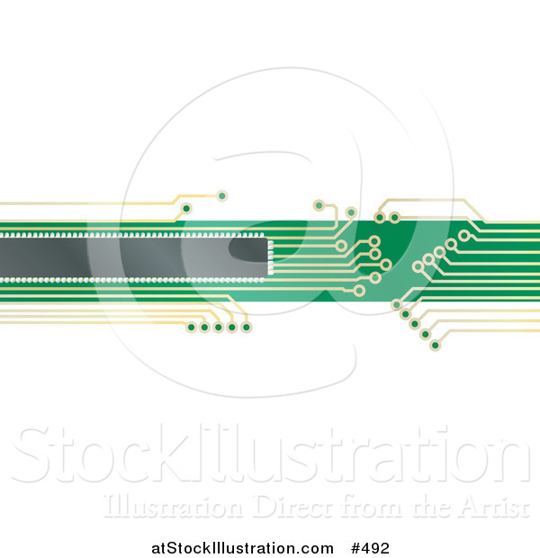 Vector Illustration of an Green and Yellow Circuit Board