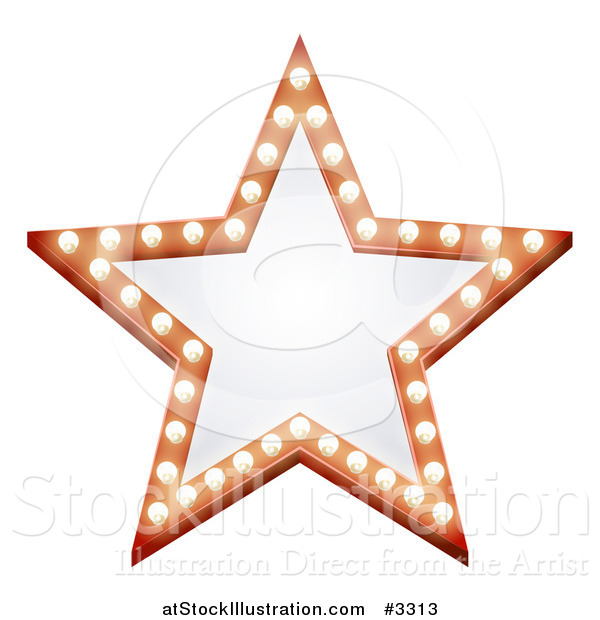 Vector Illustration of an Illuminated Star Sign