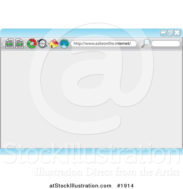 Vector Illustration of an Internet Browser Background with a Search Box and Icons