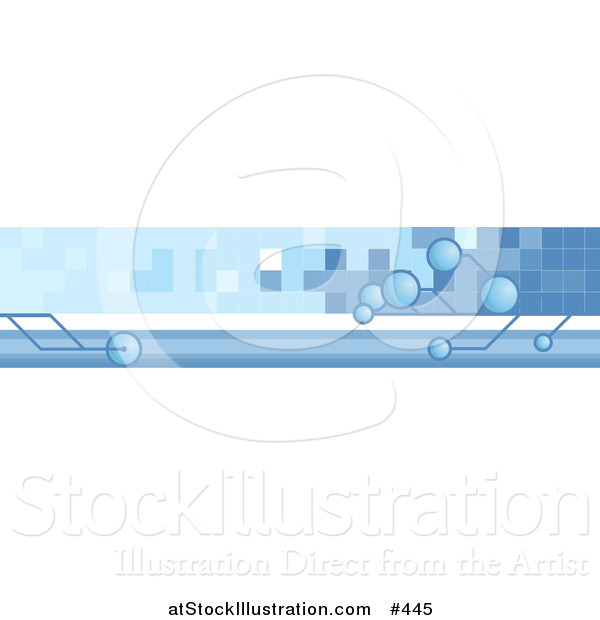 Vector Illustration of an Internet Web Banner with Blue Bubbles and Tiles