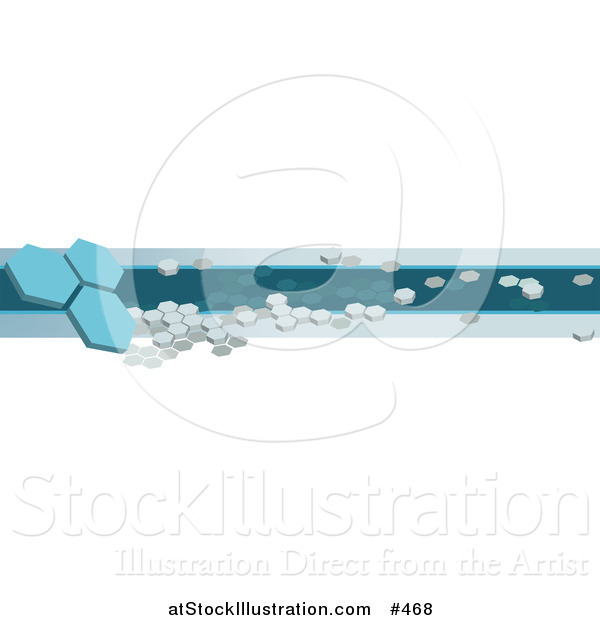 Vector Illustration of an Internet Web Banner with Blue Octagons