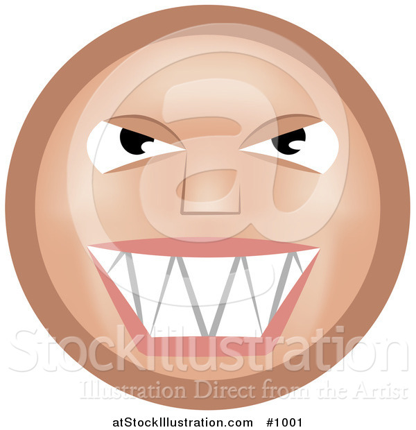 Vector Illustration of an Mischievous Emoticon - Tan Version