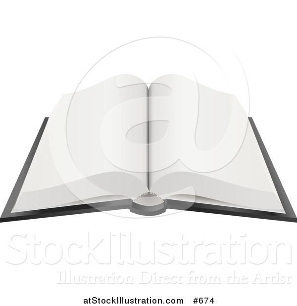 Vector Illustration of an Open Book with Blank Pages