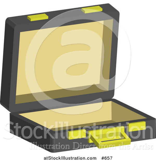 Vector Illustration of an Open Empty Briefcase