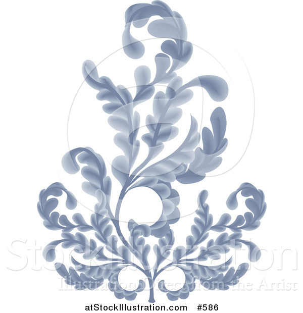 Vector Illustration of an Ornate Blue Flourish