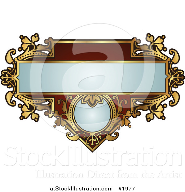 Vector Illustration of an Ornate Red and Gold Frame with Copyspace