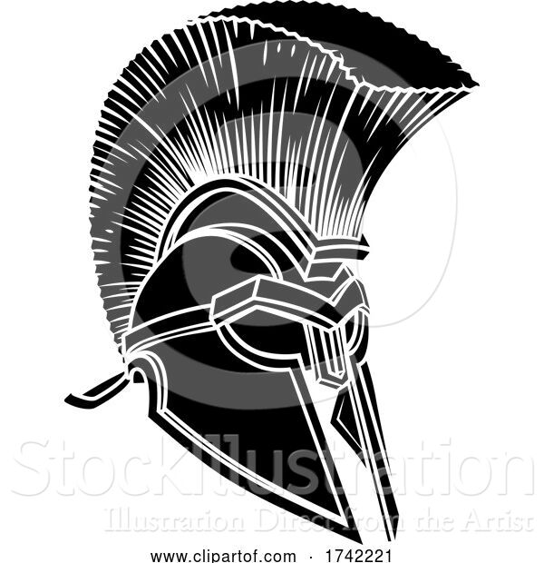 Vector Illustration of Ancient Greek Spartan Helmet
