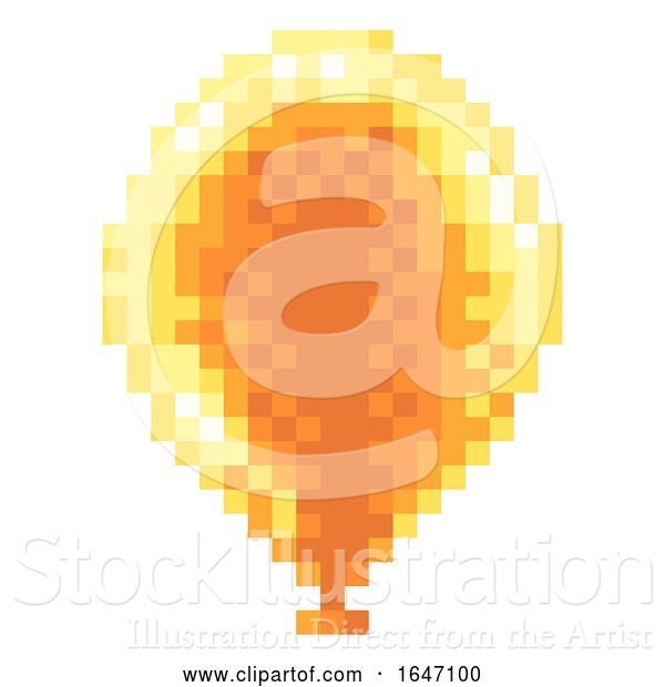 Vector Illustration of Arcade Video Game Pixel Art 8 Bit Balloon Icon