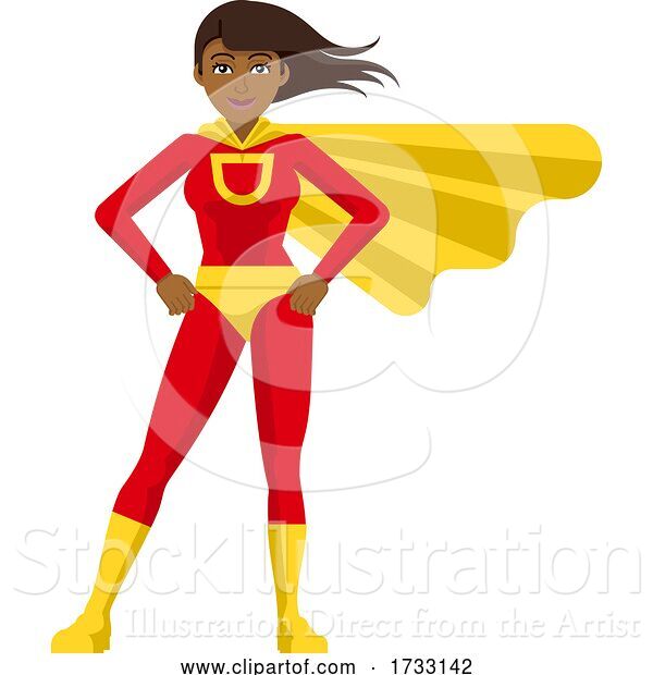 Vector Illustration of Asian Superhero Lady