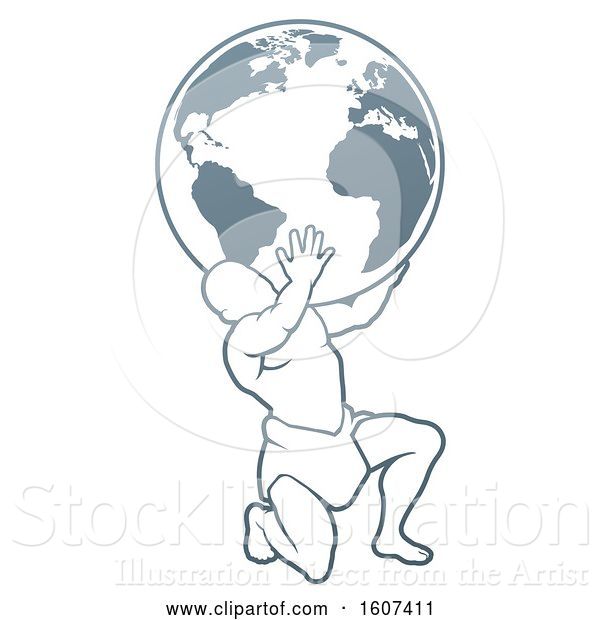 Vector Illustration of Atlas Titan Carrying a Globe