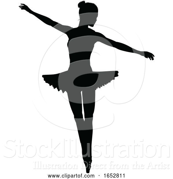 Vector Illustration of Ballet Dancer Silhouette