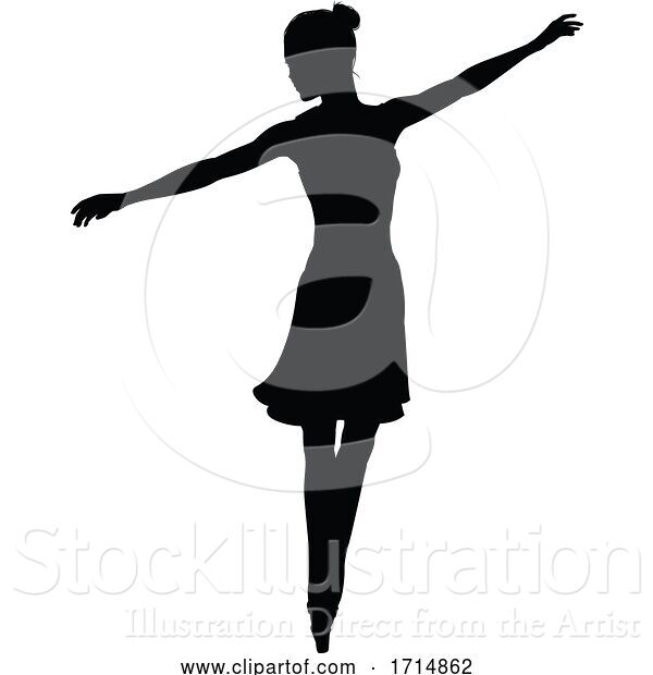 Vector Illustration of Ballet Dancer Silhouette