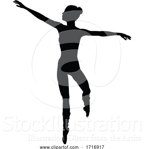 Vector Illustration of Ballet Dancer Silhouette