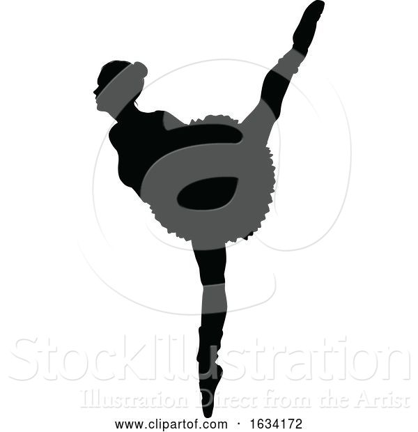 Vector Illustration of Ballet Dancer Silhouette Set