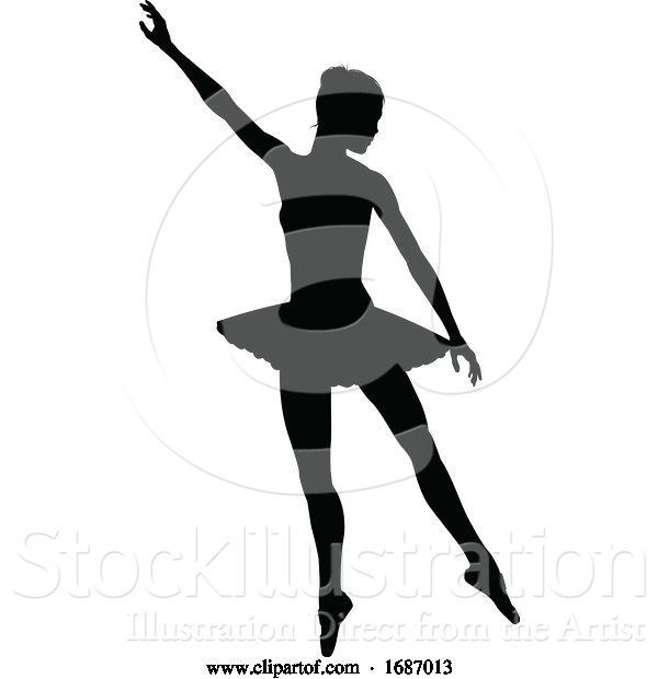 Vector Illustration of Ballet Dancer Silhouette Set