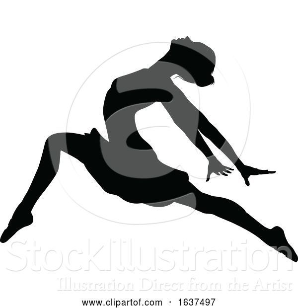 Vector Illustration of Ballet Dancing Silhouette