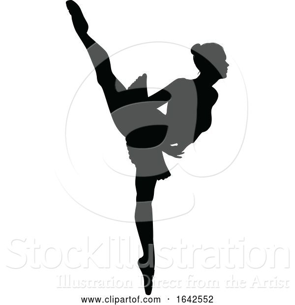 Vector Illustration of Ballet Dancing Silhouette