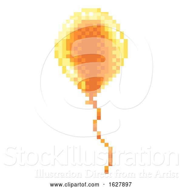 Vector Illustration of Balloon Icon 8 Bit Arcade Video Game Pixel Art