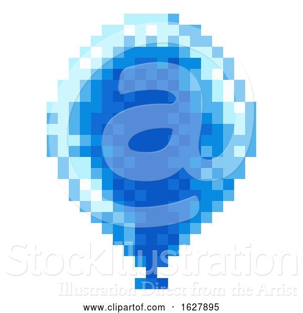 Vector Illustration of Balloon Pixel Art 8 Bit Arcade Video Game Icon