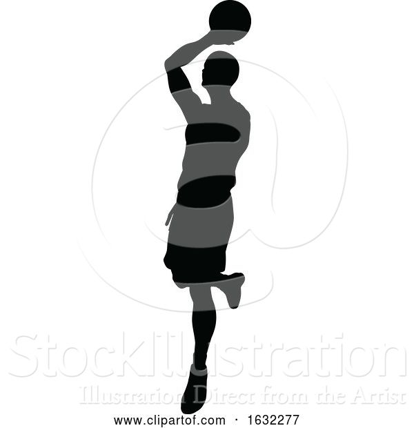 Vector Illustration of Basketball Player Silhouette