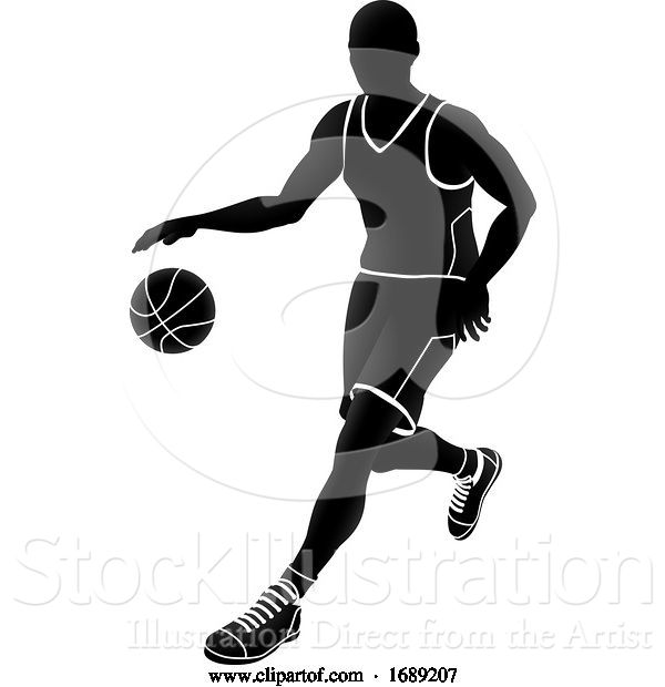 Vector Illustration of Basketball Player Silhouette