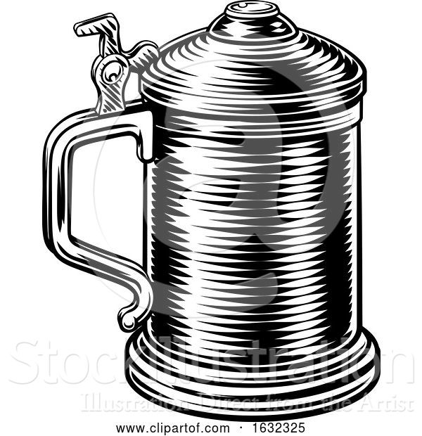Vector Illustration of Beer Stein German Oktoberfest Pint Tankard Mug
