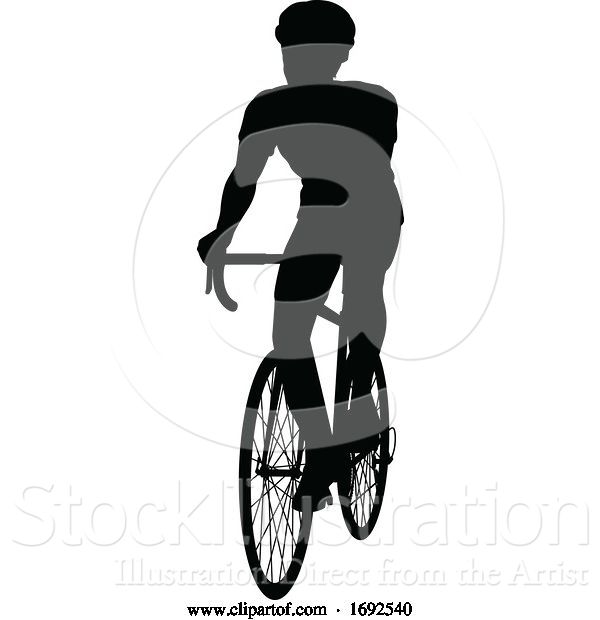 Vector Illustration of Bike and Bicyclist Silhouette