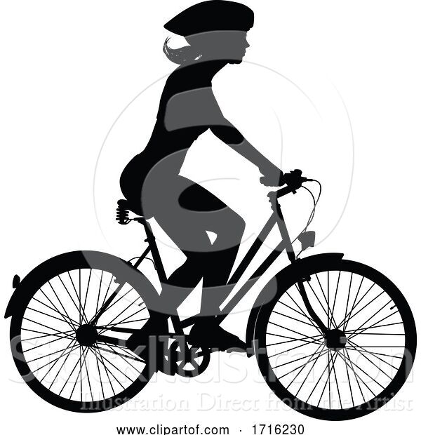 Vector Illustration of Bike and Bicyclist Silhouette